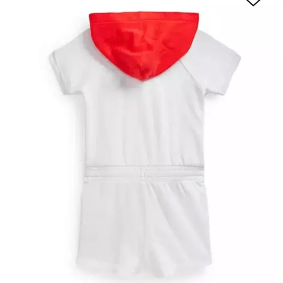 Ralph Lauren Girls Spa Terry Hooded Romper
